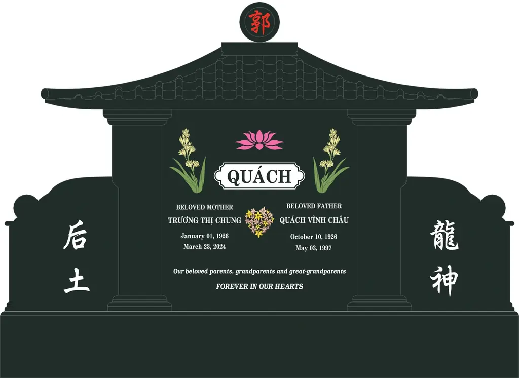 Custom memorial shape concept for a family monument